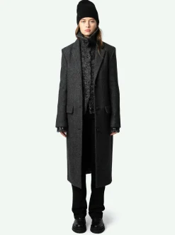 Shop Zadig & Voltaire Mio CoatNEW Anthracite