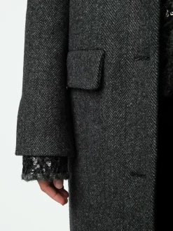 Shop Zadig & Voltaire Mio CoatNEW Anthracite