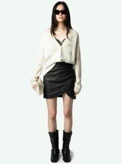 Best Sale Zadig & Voltaire Mirka Diamanté Wings Cashmere CardiganNEW Flake