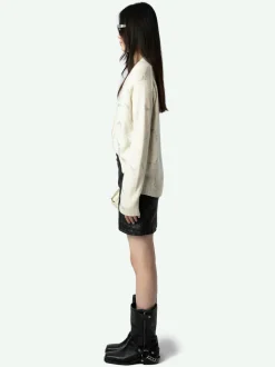 Best Sale Zadig & Voltaire Mirka Diamanté Wings Cashmere CardiganNEW Flake