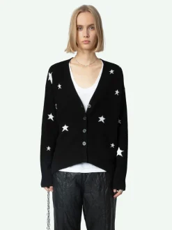 Discount Zadig & Voltaire Mirka Stars Cashmere CardiganICONIC Black