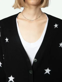 Discount Zadig & Voltaire Mirka Stars Cashmere CardiganICONIC Black