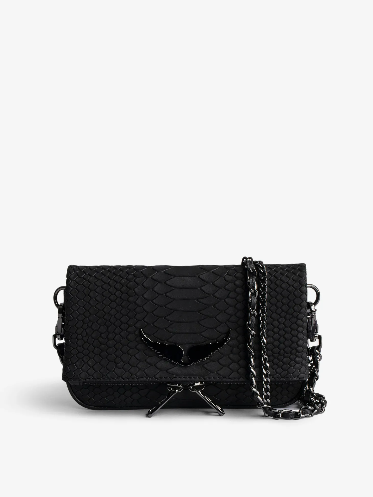 Online Zadig & Voltaire Nano Soft Savage Rock ClutchICONIC Black