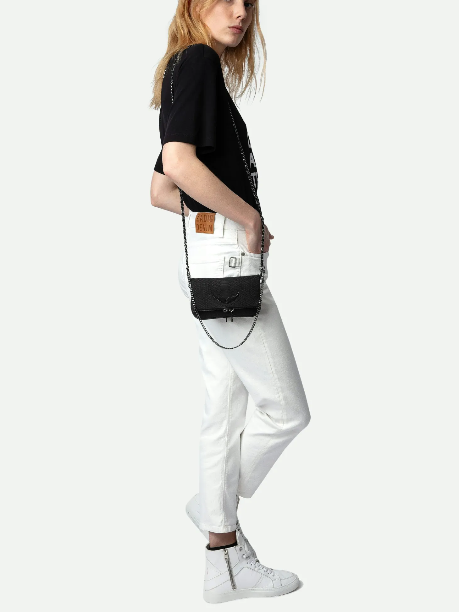 Online Zadig & Voltaire Nano Soft Savage Rock ClutchICONIC Black