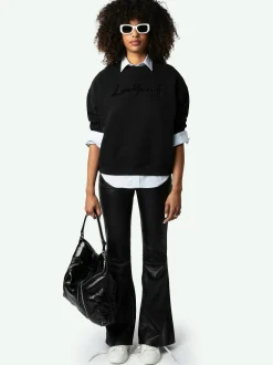 New Zadig & Voltaire Oscar Love Yourself Diamanté Sweatshirt Black