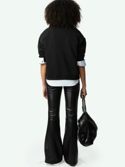 New Zadig & Voltaire Oscar Love Yourself Diamanté Sweatshirt Black
