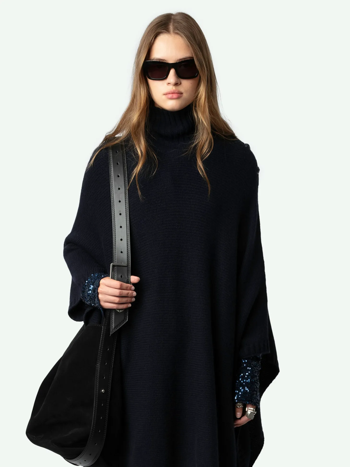 Sale Zadig & Voltaire Palma Cashmere PonchoNEW Encre