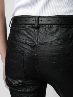 Online Zadig & Voltaire Phlame Crinkled Leather PantsICONIC Black