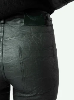 Shop Zadig & Voltaire Phlame Crinkled Leather Pants Peaks