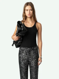 Cheap Zadig & Voltaire Prevy Sequin PantsNEW Black