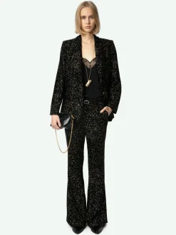Best Sale Zadig & Voltaire Prevy Velvet PantsNEW Black