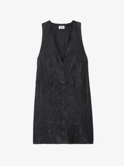 Sale Zadig & Voltaire Rasha Crinkled Leather Dress Black