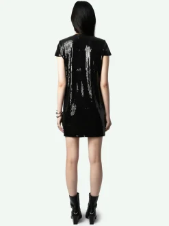 New Zadig & Voltaire Rashu Sequin DressNEW Black