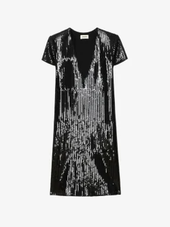 New Zadig & Voltaire Rashu Sequin DressNEW Black