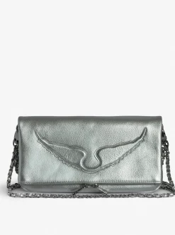 Hot Zadig & Voltaire Rock ClutchNEW Silver