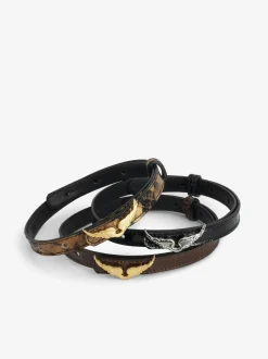 Store Zadig & Voltaire Rock Leather BraceletNEW Black