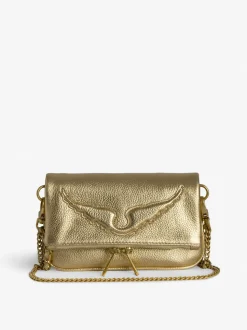 New Zadig & Voltaire Rock Nano Clutch Gold