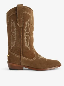 Hot Zadig & Voltaire Suede Tex BootsNEW Cognac