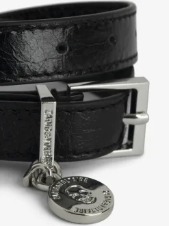 Sale Zadig & Voltaire Sunny Leather BraceletNEW Black