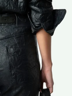 Best Sale Zadig & Voltaire Taska Leather ShirtNEW Encre