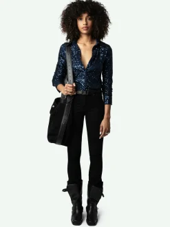 Sale Zadig & Voltaire Tawny Sequin Shirt Encre