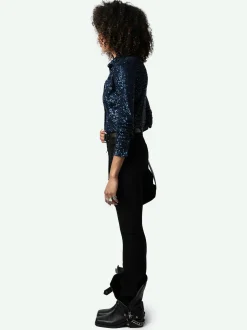 Sale Zadig & Voltaire Tawny Sequin Shirt Encre