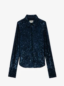 Sale Zadig & Voltaire Tawny Sequin Shirt Encre