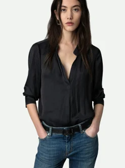 New Zadig & Voltaire Tink Satin BlouseICONIC Black