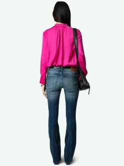 Sale Zadig & Voltaire Tink Satin BlouseNEW Clematis