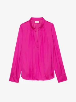Sale Zadig & Voltaire Tink Satin BlouseNEW Clematis