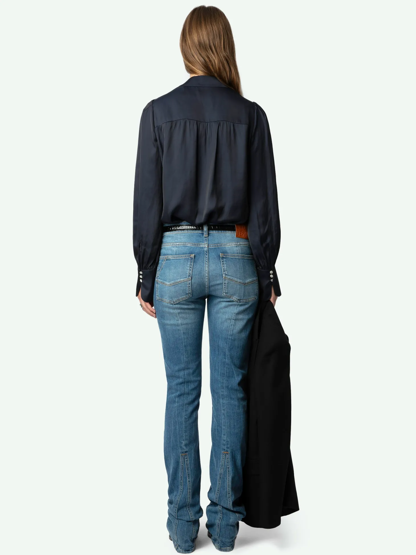 Store Zadig & Voltaire Tinous Satin ShirtNEW Encre