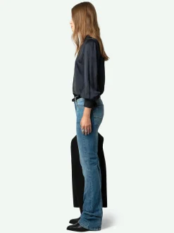 Store Zadig & Voltaire Tinous Satin ShirtNEW Encre
