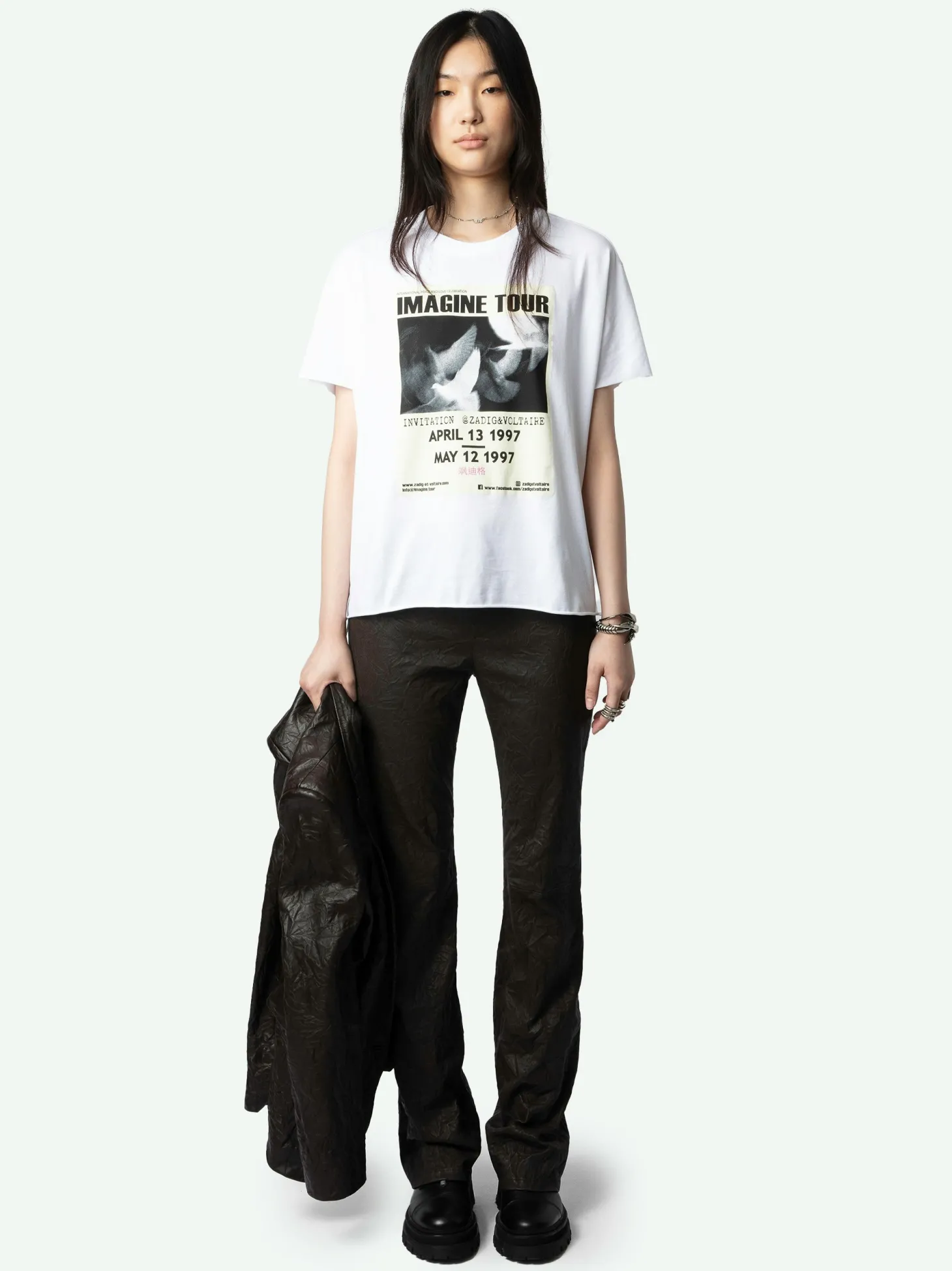Shop Zadig & Voltaire Tommer Concert T-shirtNEW White