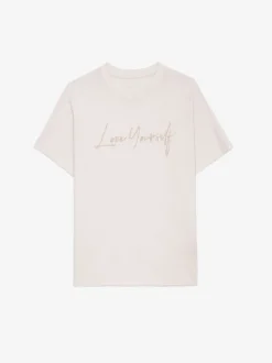 New Zadig & Voltaire Tommer Love Yourself Diamanté T-shirt Sweet