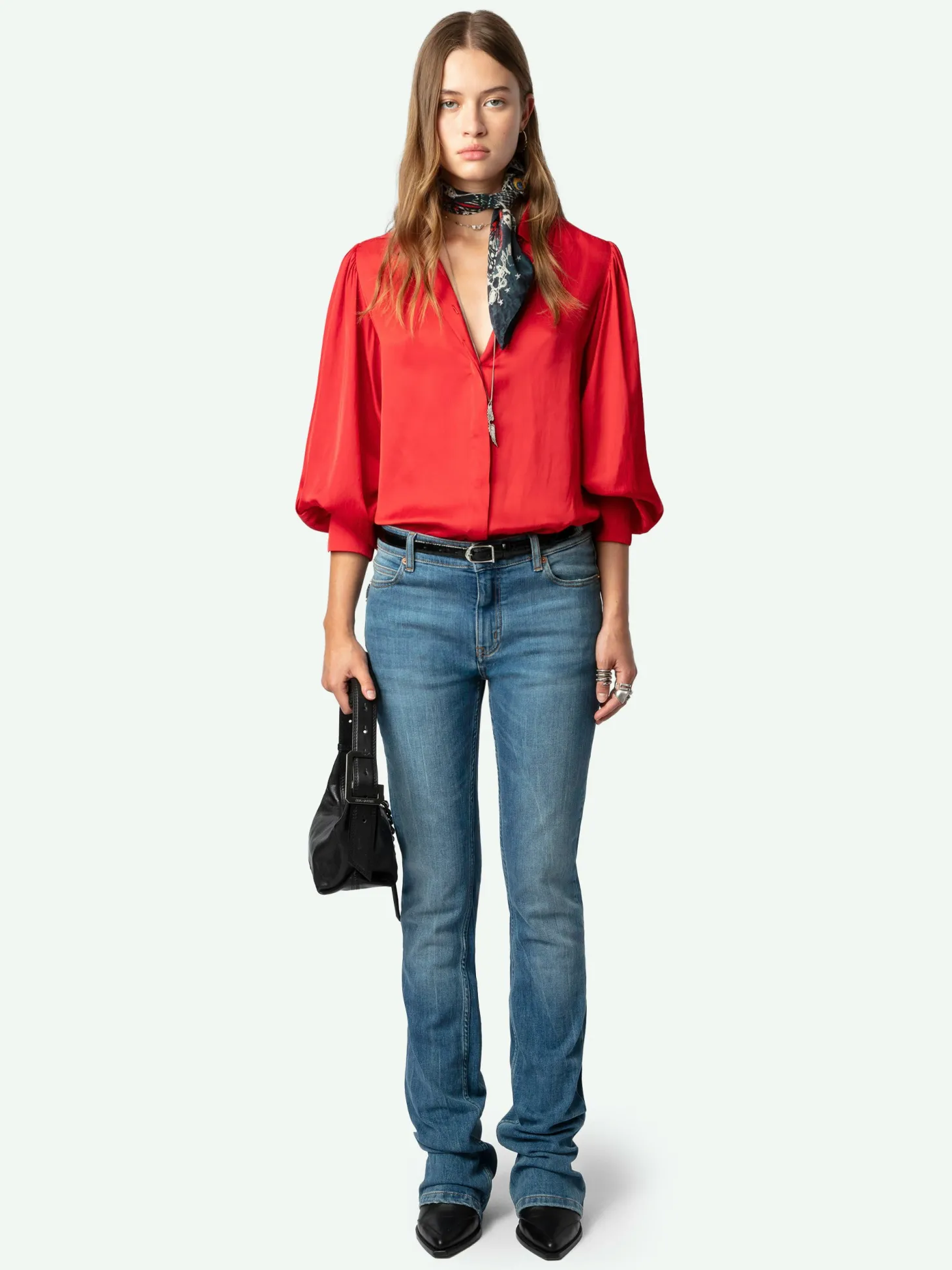 Flash Sale Zadig & Voltaire Trenta Satin BlouseNEW Cerise