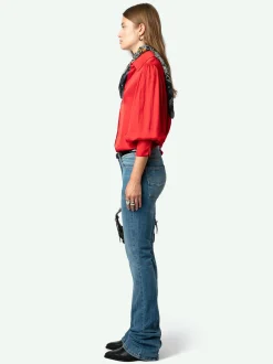 Flash Sale Zadig & Voltaire Trenta Satin BlouseNEW Cerise