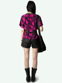 Discount Zadig & Voltaire Tzar Silk TopNEW Black