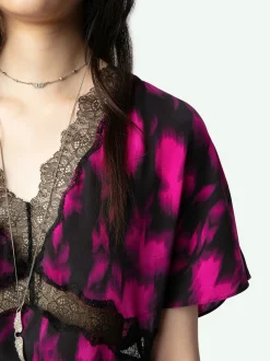 Discount Zadig & Voltaire Tzar Silk TopNEW Black