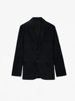 Best Zadig & Voltaire Valfried Suede Blazer Encre
