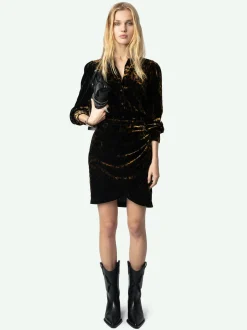 Best Zadig & Voltaire Velvet Rulipe DressNEW Cognac