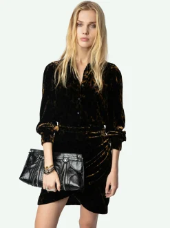 Best Zadig & Voltaire Velvet Rulipe DressNEW Cognac