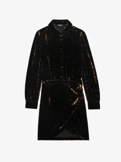 Best Zadig & Voltaire Velvet Rulipe DressNEW Cognac