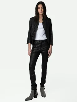 Best Zadig & Voltaire Verys Crinkled Leather BlazerICONIC Black