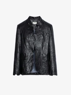 Best Zadig & Voltaire Verys Crinkled Leather BlazerICONIC Black