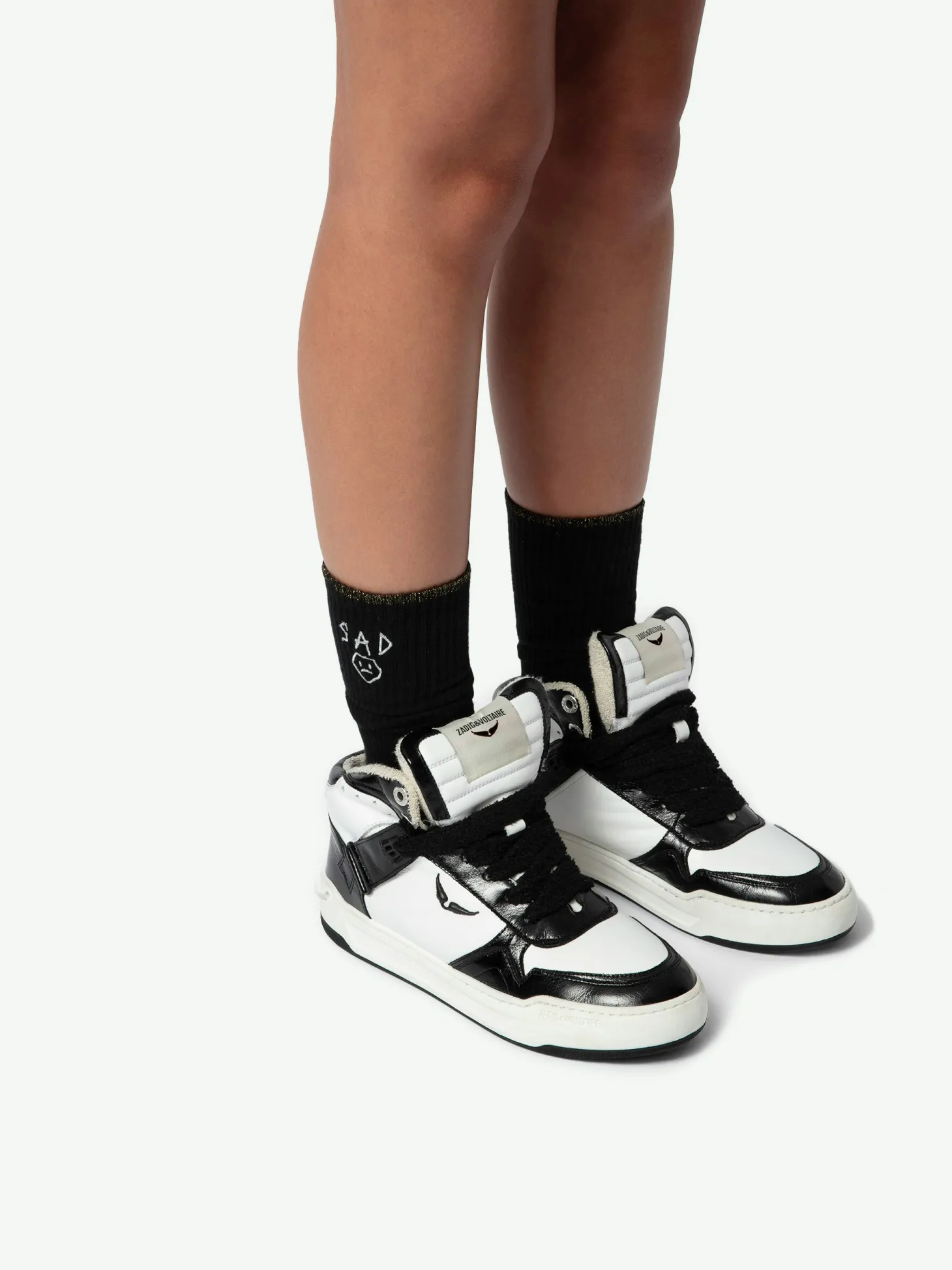 Outlet Zadig & Voltaire Wings High-Top SneakersNEW Black