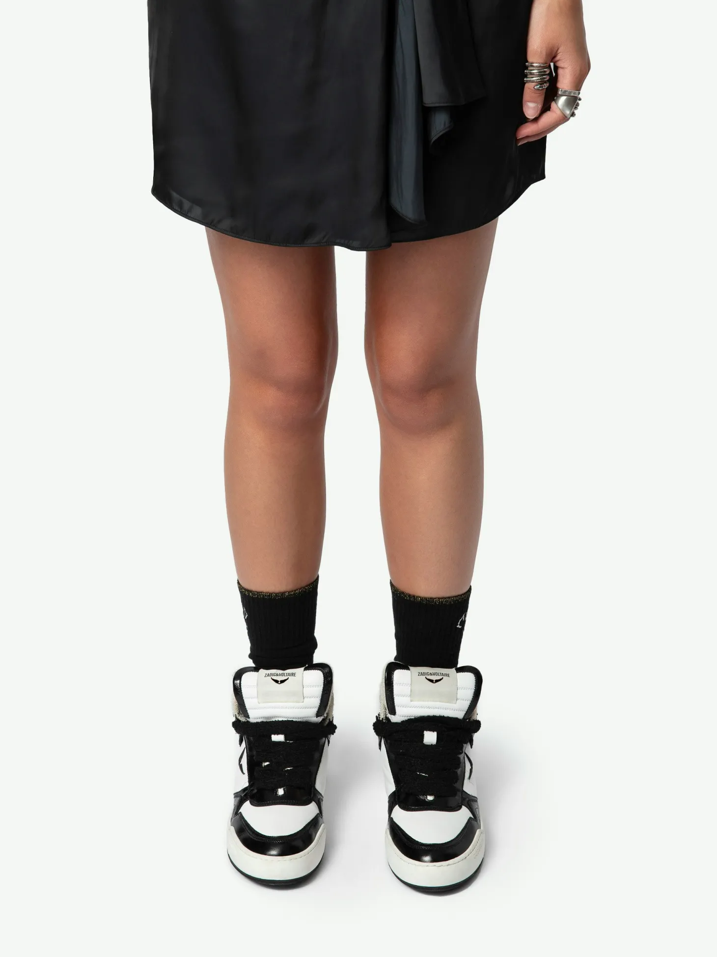 Outlet Zadig & Voltaire Wings High-Top SneakersNEW Black