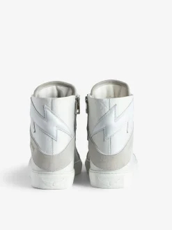 Online Zadig & Voltaire ZV1747 High Flash High-Top Crinkled Sneakers White