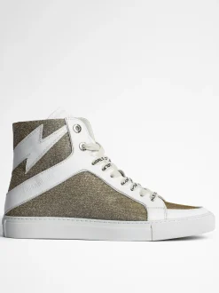 Outlet Zadig & Voltaire ZV1747 High Flash SneakersICONIC Silver