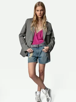 Outlet Zadig & Voltaire ZV1747 High Flash SneakersICONIC Silver