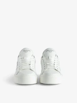Sale Zadig & Voltaire ZV1747 La Flash Low-Top Platform Sneakers White
